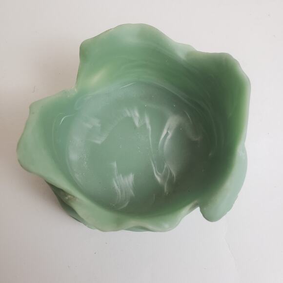 VTG 80s Dina Soapstone Retro Trinket Dish Beta Fish Bathroom Teal Marbled Beach - Picture 6 of 11